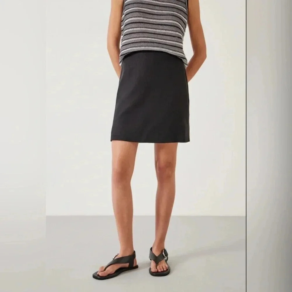 DKNY‎ Linen Black Pencil Skirt Career Business Casual Mini Skirt EUC Women 10